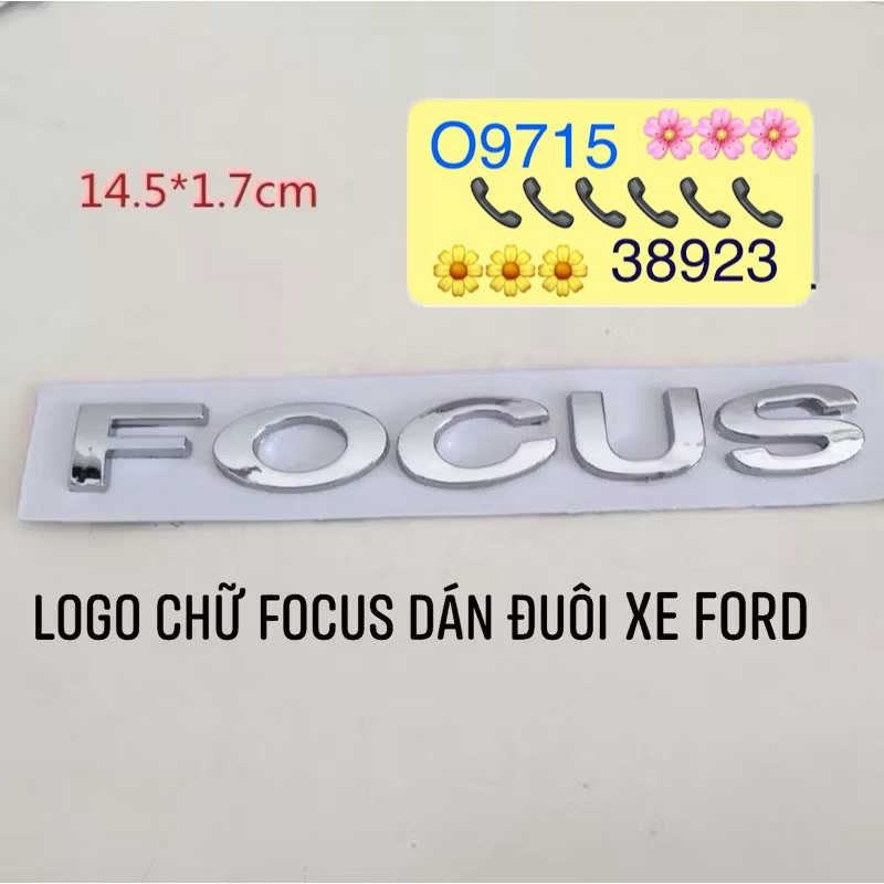 logo FOCUS dán đuôi xe ford