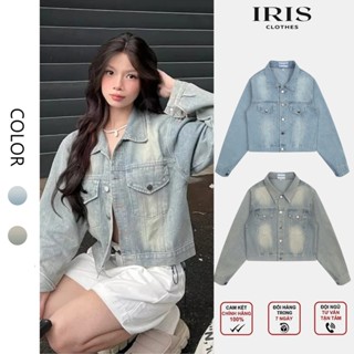 Áo Khoác Jean Unisex basic form Croptop Áo chất jean dày dặn, Áo khoác bò Boxy cao cấp wash màu chất