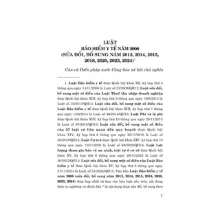 Sách - Luật Bảo Hiểm Y Tế Năm 2008 (Sửa Đổi, Bổ Sung Năm 2103, 2014, 2015, 2018, 2020, 2023, 2024)