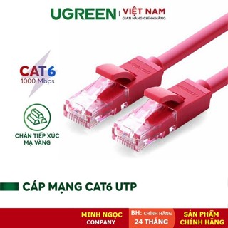 Dây Cáp mạng Cat6 RJ45 đúc sẵn 2 đầu Gigabit 1000Mbps chính hãng Ugreen NW101, Lõi thuần đồng 26AWG dài 1 đến 15M.