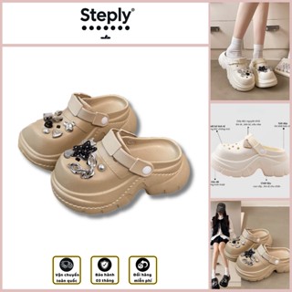 Dép Crocs Đế Cao Steply Cho Nữ Đi Biển Mùa Hè Chống Trượt, EVA Thoáng Khí Không Mùi Crocs 01