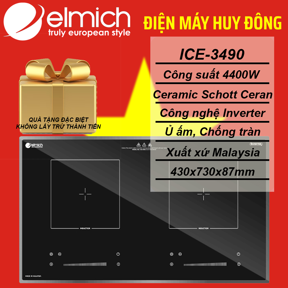 Bếp từ đôi Elmich ICE-3490
