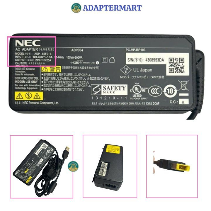 Bộ sạc cho laptop NEC LAVIE Z PC-LZ550NSB PC-LZ550SSB PC-LZ550TSB 20V chân kim USB