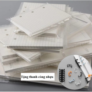 Cuốn Giấy refill sổ còng A7 A6 A5 A4 B5  lỗ caro, giấy viết lỗ chấm kẻ ngang nhiều lỗ cao cấp