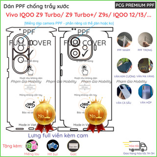 Dán PPF full lưng viền Vivo iQOO Z10x/ Z10 Turbo Pro/ Z9 Turbo+ Plus/ Z9 (Nội địa)/ Z9x Z9s Pro/ Y28/ 12 13 Pro trong,