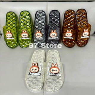 Dép vip Labubu đi trong nhà tắm, nhà vệ sinh chống trơn trượt, dép nhựa mang trong nhà tắm có lỗ thông thoáng ráo nước