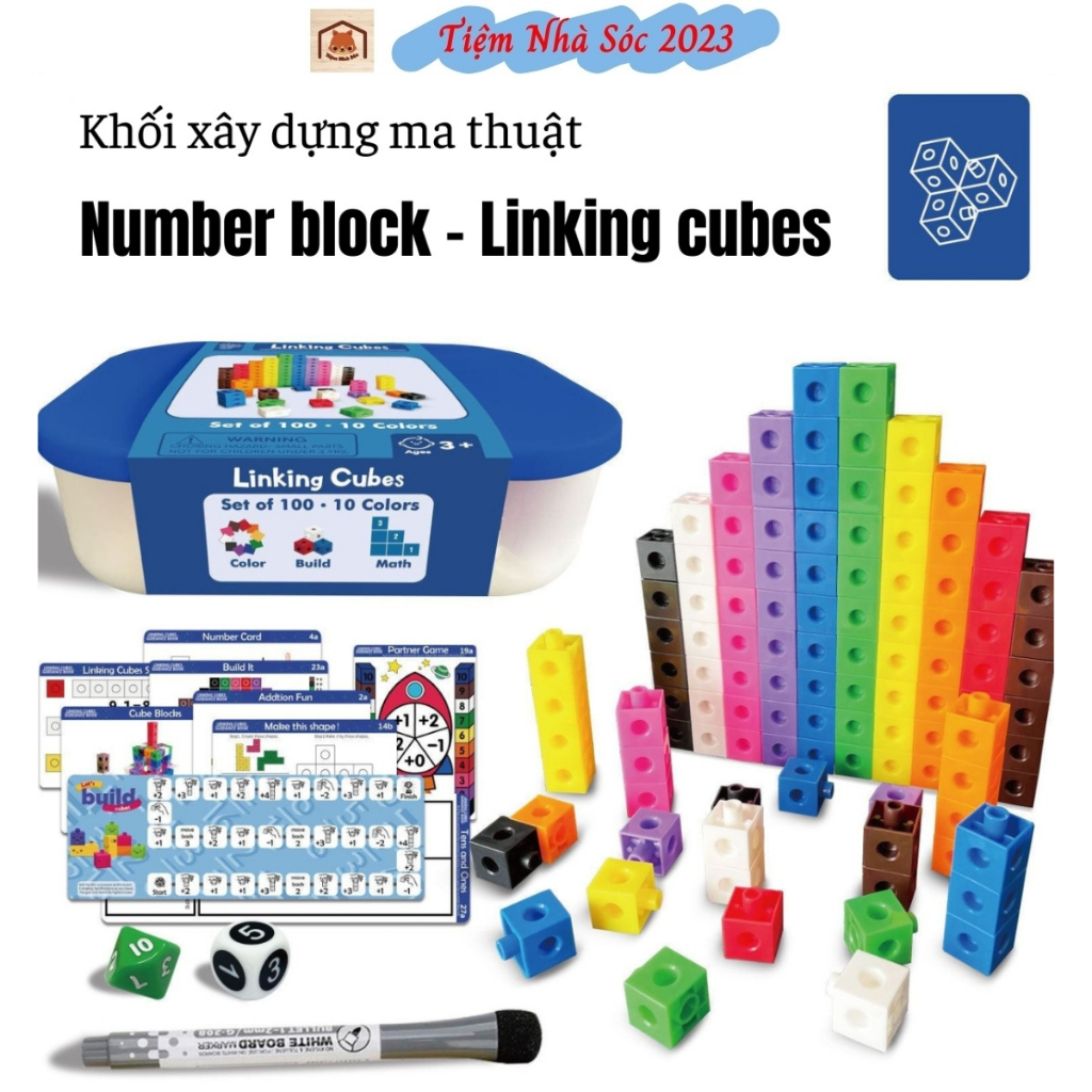 Đồ Chơi Xếp Hình Number Block-Linking cubes-Giáo Cụ Học Toán Và Rèn Tư Duy Logic Cho Bé tiemnhasoc