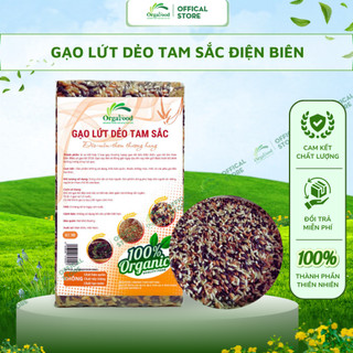  Gạo Lứt Dẻo Tam Sắc Điện Biên 1KG Orgafood  Mix Tím Than  Nâu Điện Biên  ST24  Gạo Lức Ăn Kiêng Giảm Cân Không Cần Ngâm 