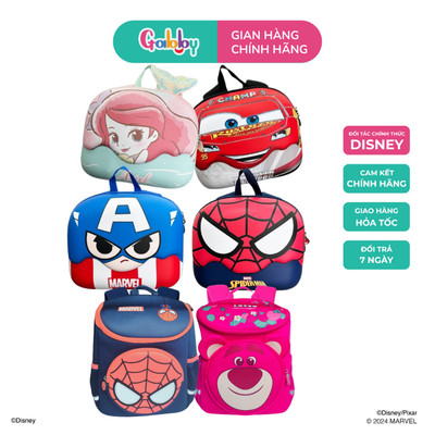 Balo Cho Bé Gabby Hình Nhân Vật Spiderman, Captain American, Mc Queen, Disney, Marvel Đáng Yêu