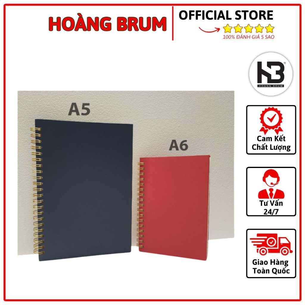 Sổ Tay Bìa Bồi, Sổ Tay Bìa Trơn Giấy Mỹ Thuật Cao Cấp A5 - Ruột Giấy Fort 100gsm | hoangbrum
