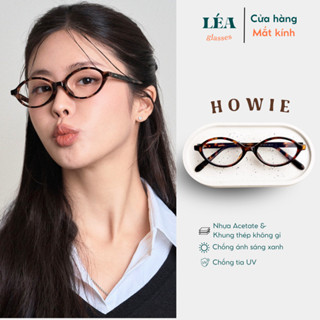 Kính mắt chuyên lắp cận LÉAGLASSES kính HOWIE khung thép Acetate xương cá cao cấp Bayonetta Y2K