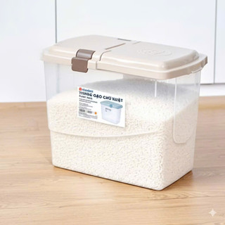 Hộp gạo 15kg- Thùng đựng gạo có ca đong gạo nhựa Việt Nhật. Hộp đựng các loại đỗ có nắp kín chống côn trùng