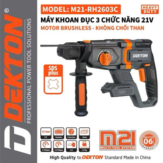 Máy Khoan Đục Bê Tông Pin DEKTON M21-RH2603C/ 3 Chức Năng/ Motor Brushless/ Lực 3.2J/ Chính Hãng.