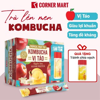   TẶNG BÌNH  Trà Lên Men Vị Táo Trà Kombucha Hỗ Trợ Tiêu Hóa Trà Detox Giảm Cân Hiệu Quả 