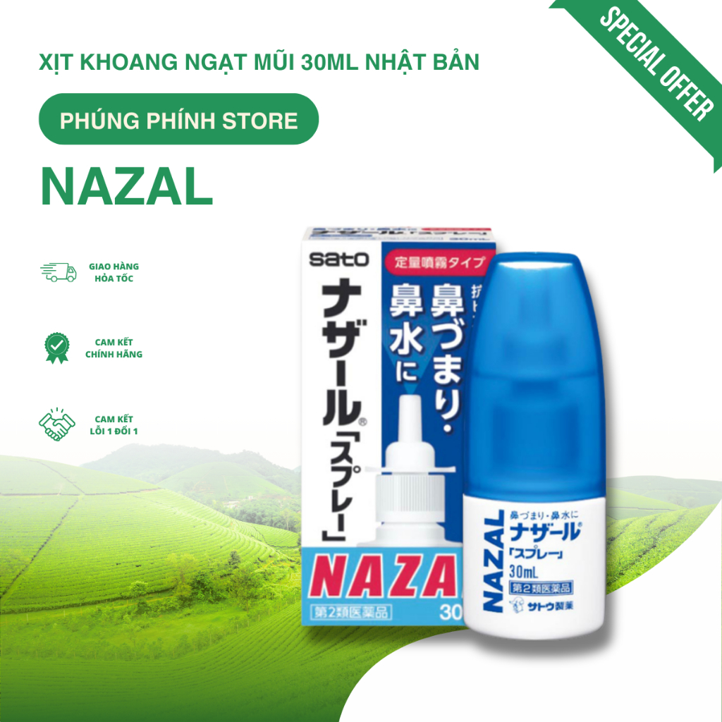 Xịt Xoang Ngạt Mũi Nazal 30ml Nhật Bản