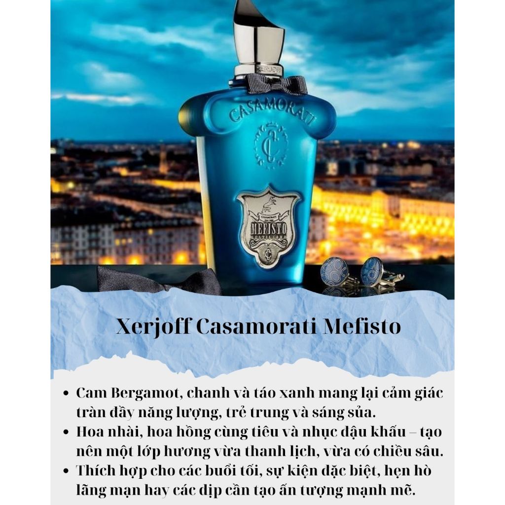 Nước Hoa Chiết 10ml Nam Xerjoff Casamorati Mefisto Hương Thơm Nam tính, Nhẹ nhàng, Nịnh mũi