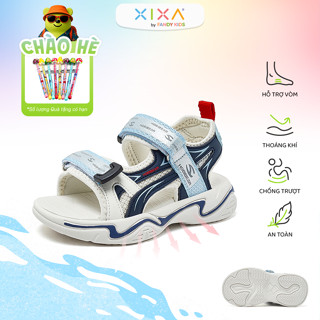 Dép Quai Hậu 2 Quai Dán HOBIBEAR E152362203 Blue Xixa by Fandy Kids, Sandal Chính Hãng Đế Bằng Cho Bé Trai