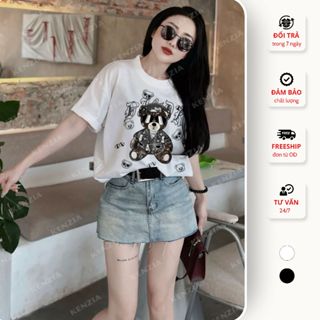 Áo Thun Nữ Form Chuẩn Kenzia Lady, Áo Phông Cổ Tròn Basic Cotton 100% Form Hàn Quốc - KA5329