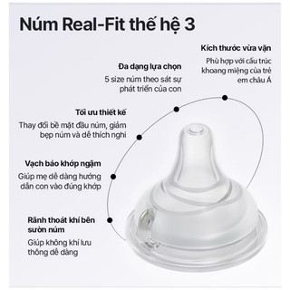 Núm ti moyuum thế hệ 3, núm 5cm thay thế được nhiều bình, hộp 2 chiếc có bán lẻ tách hộp