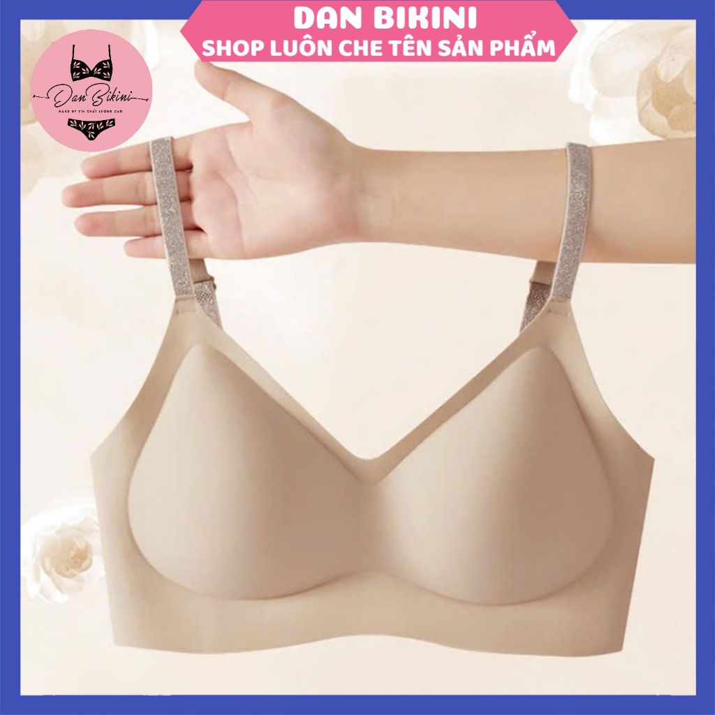 Áo Lót Nữ Áo Bra Nữ Đúc Su Có Hương Hoa Kháng Khuẩn Dây Đeo Lấp Lánh Đệm Dày Không Gọng Nâng Ngực Chống Xệ Mã V09