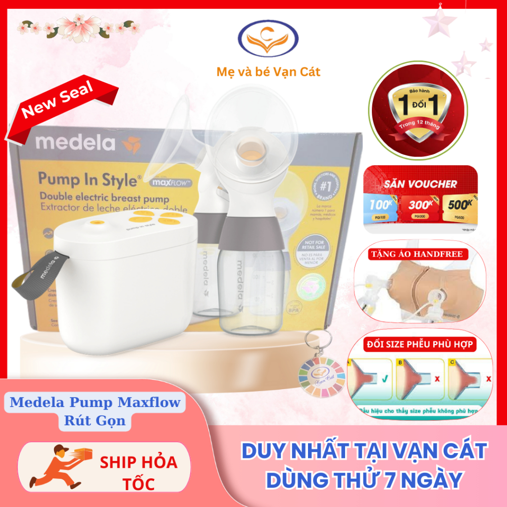 Máy Hút Sữa Medela MaxFlow New Bản Rút Gọn – Điện Đôi, Hút Êm, Chính Hãng Medela