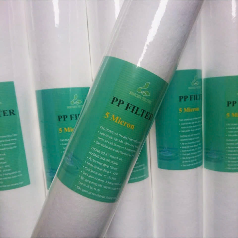 (Combo 10) Lõi Lọc Nước 20 inch Gầy - Lõi Lọc Thô PP Dùng Cho Cốc Lọc 20 inch gầy lọc thô