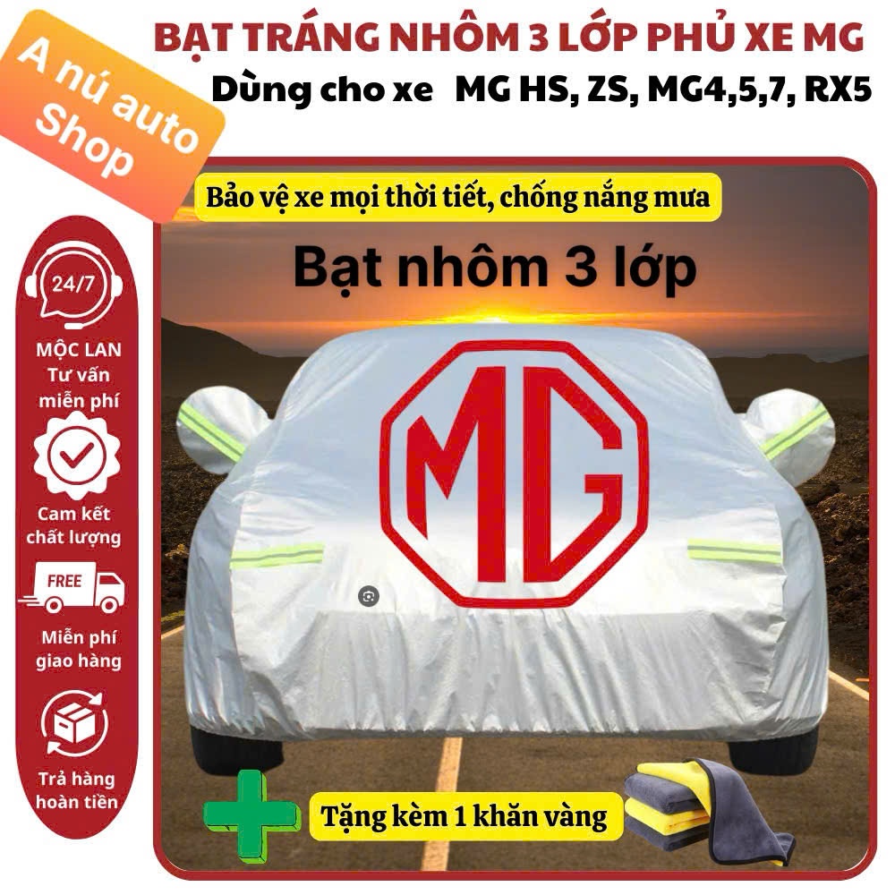 (giá sỉ) Bạt Phủ Ô Tô MG HS, ZS, MG4,5,7, RX5, Có Phản Quang