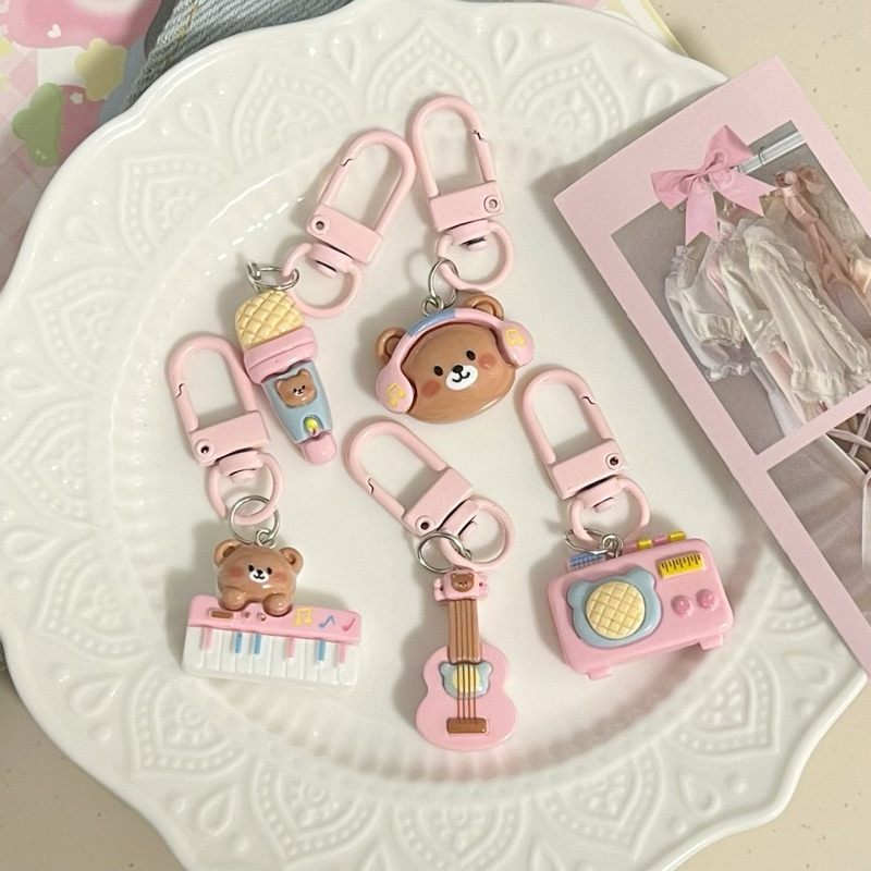 Móc Khoá Nhỏ Hình Cute Màu Hồng Dễ Thương Treo Chìa Khoá Hana Store