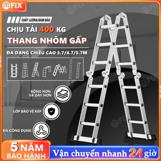 [Bảo hành 60 tháng] Thang gấp gọn 4 đoạn Thang Nhôm Xếp Gấp Gọn Gia Đình Chữ M 14 tư thế sử dụng