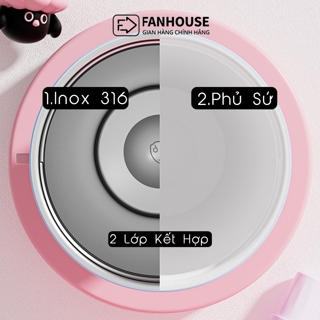 Ly giữ nhiệt 710ml Fan House Côc Candy Ceramic 316L phủ sứ, bình giữ nhiệt 12h khắc tên, in hình | BigBuy360 - bigbuy360.vn