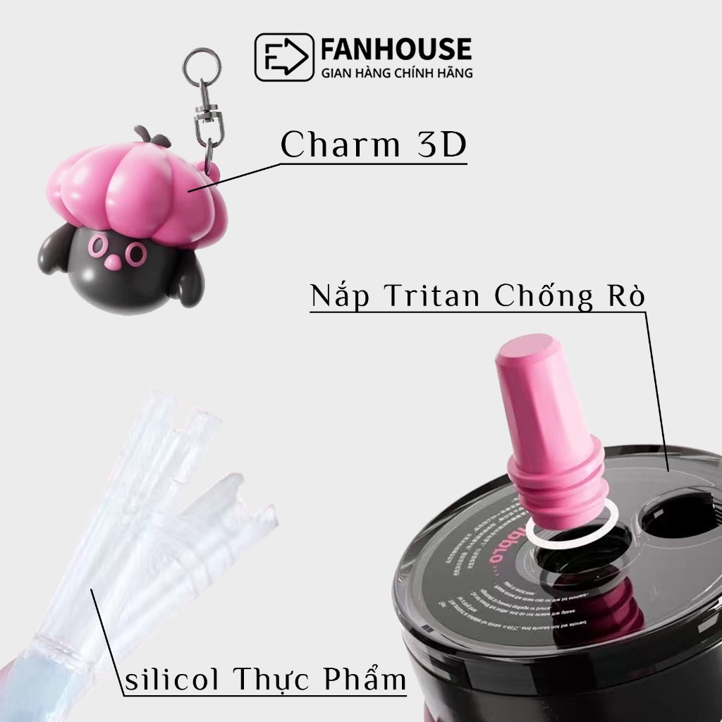 Ly giữ nhiệt 710ml Fan House Côc Candy Ceramic 316L phủ sứ, bình giữ nhiệt 12h khắc tên, in hình | BigBuy360 - bigbuy360.vn