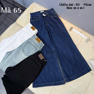 Quần jean nữ ống loe suông rộng QC dài 85cm + 95cm size SML Shop Nhí ( 7232 / 7225 )