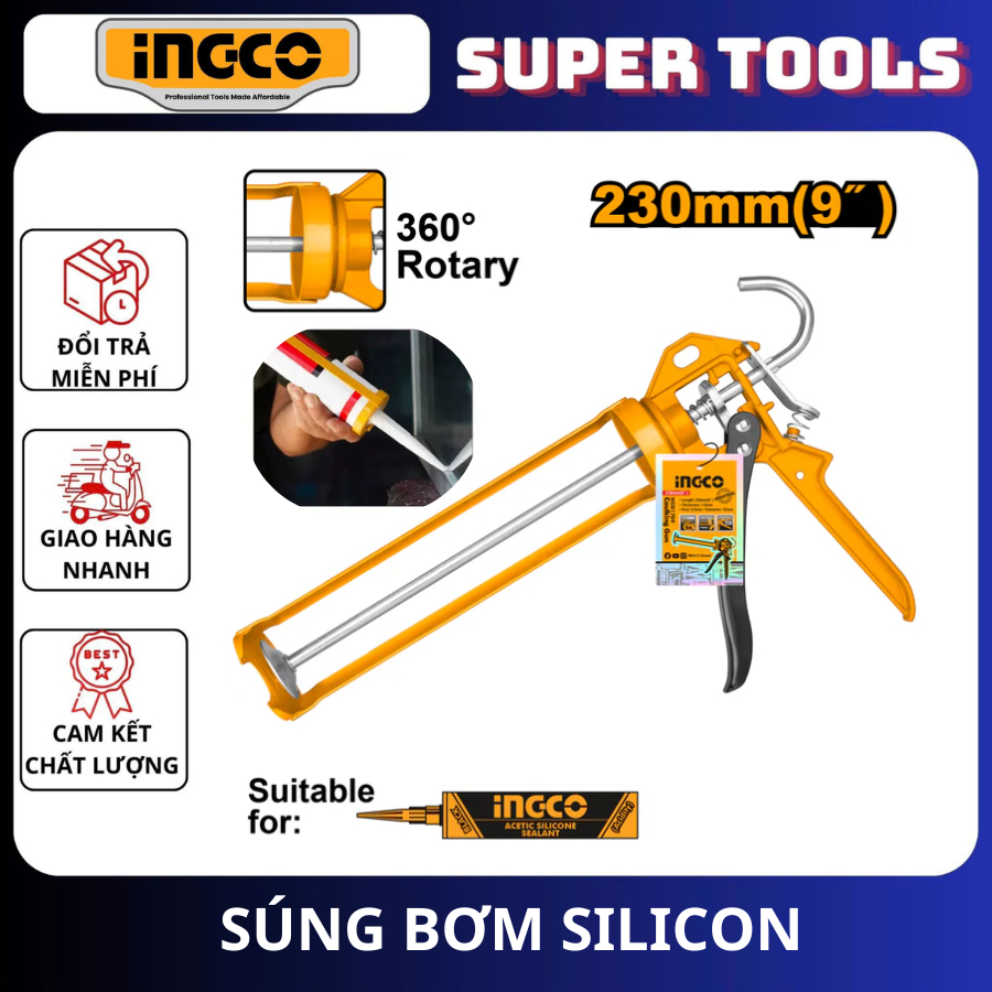 ĐỒ NGHỀ INGCO  Súng bơm silicon HCG1709