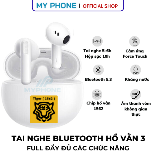 Tai Nghe Bluetooth Hổ Vằn 1562  Bản 3 Bass Cực Căng, Âm Thanh Không Gian, Cảm Ứng Lực, Bản Lề Thép, Pin 8 Tiếng, Tặng Ốp | BigBuy360 - bigbuy360.vn