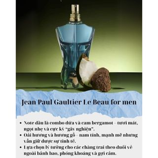 Nước Hoa Chiết 10ml Nam Jean Paul Gaultier Le Beau for men (Xanh) Hương Thơm Ngọt ngào