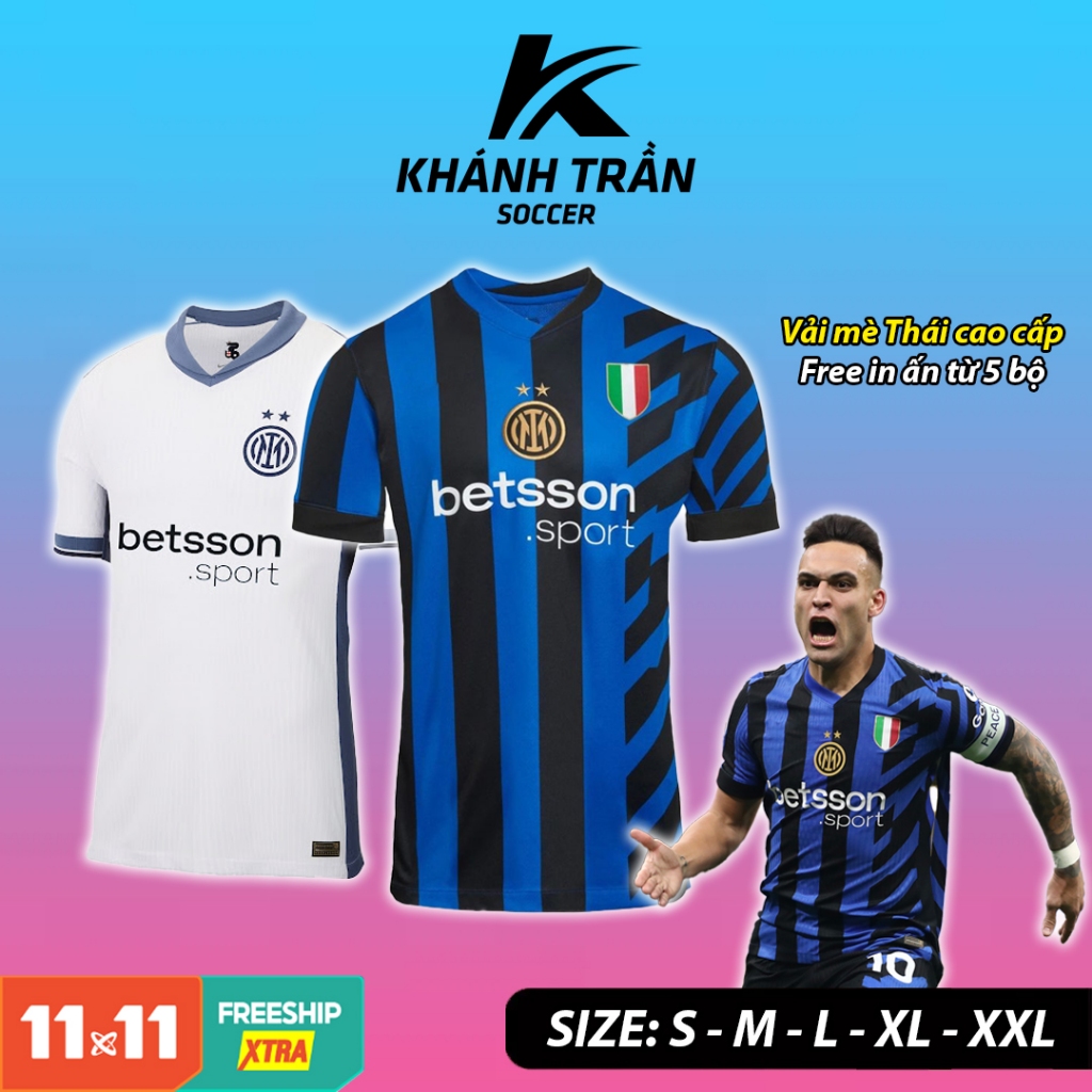 Bộ Áo Bóng Đá CLB Inter Milan, Vải Mè Thái Cao Cấp, Áo Đá Banh Inter Milan Mùa 24/25 Mới Nhất, Khánh