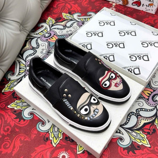 Giày slipon lười nam nữ PB da Pu thêu nổi hình thợ lặn tag đinh vàng đế cao su sọc chữ boy phố GS164P