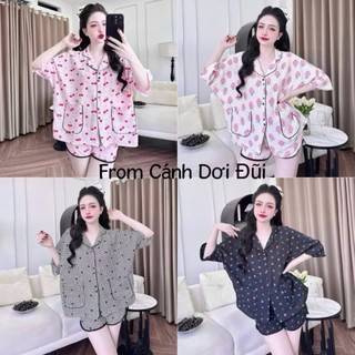    Cánh Dơi   Đồ Bộ Đùi Cánh Dơi Đũi - Mango - Lụa Nhật Bigsize 50-100kg Hoạ Tiết Phối Kiểu- Đồ Ngủ Pijama Đùi Mặc Nhà 