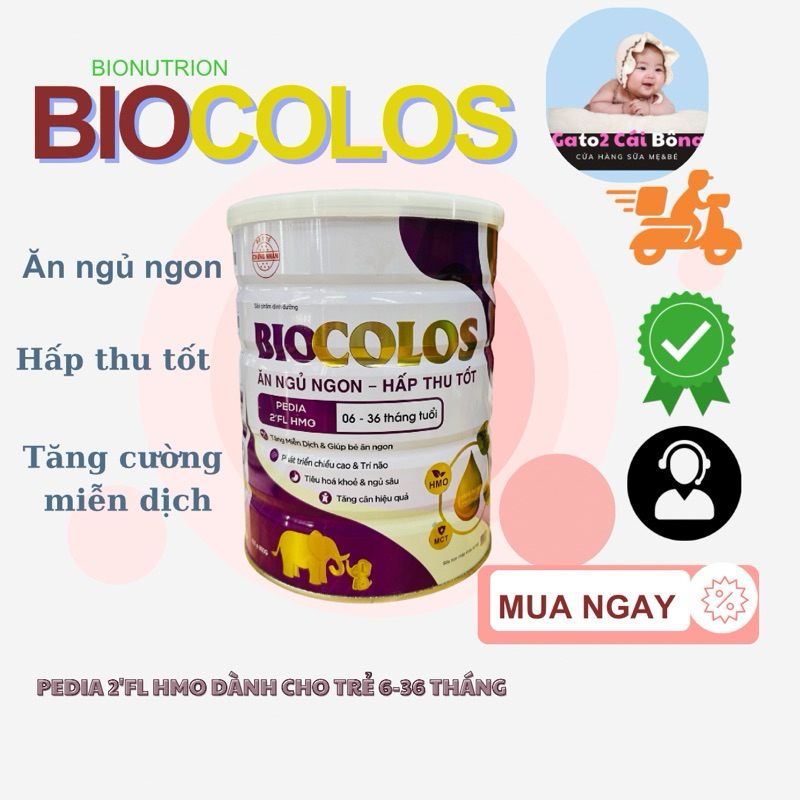 BIOCOLOS PEDIA 2'FL HMO dành cho trẻ ăn uống, hấp thu kém (6-36 tháng tuổi)