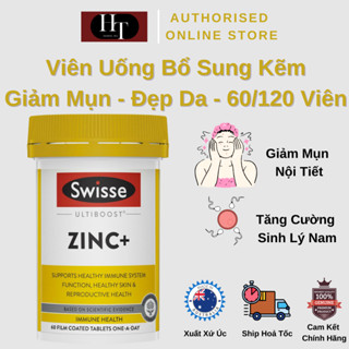 Swisse Ultiboost Zinc+ - Viên Uống Bổ Sung Kẽm - Giảm Mụn & Đẹp Da - 60/120 Viên