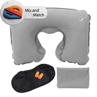 Combo Gối Hơi Du Lịch Chữ U Kèm Bịt Mắt Nút Tai Túi Đựng Ngủ Ngon Trên Máy Bay Ô Tô Văn Phòng Tiện Lợi