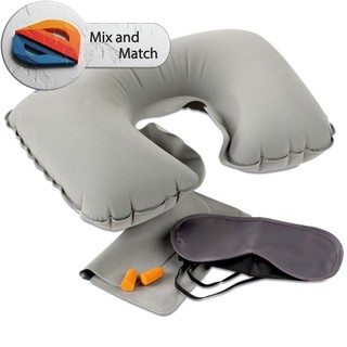 Combo Gối Hơi Du Lịch Chữ U Kèm Bịt Mắt Nút Tai Túi Đựng Ngủ Ngon Trên Máy Bay Ô Tô Văn Phòng Tiện Lợi