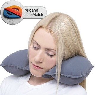 Combo Gối Hơi Du Lịch Chữ U Kèm Bịt Mắt Nút Tai Túi Đựng Ngủ Ngon Trên Máy Bay Ô Tô Văn Phòng Tiện Lợi