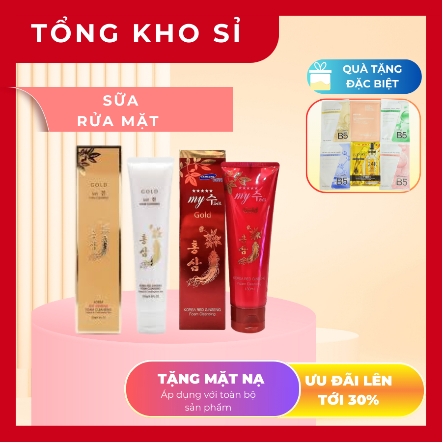 SỮA RỬA MẶT SÂM ĐỎ,SÂM VÀNG HÀN QUỐC