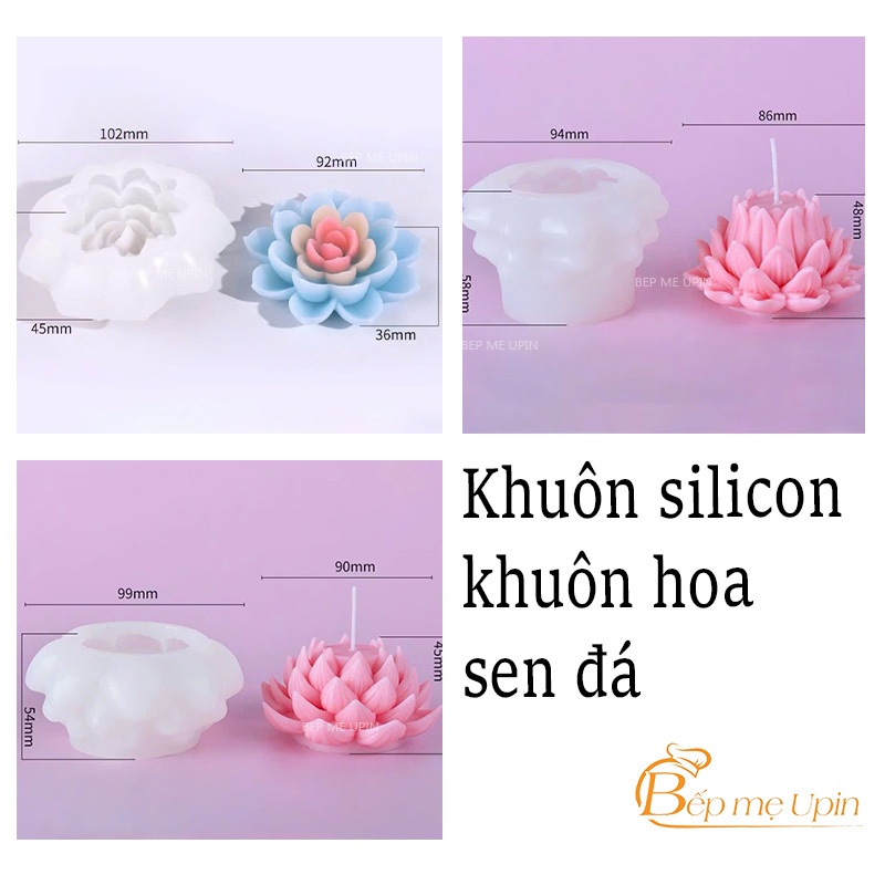 Khuôn silicon khuôn hoa sen sen đá làm bánh rau câu, làm nến, socola khuôn nến hoa sen hs798081