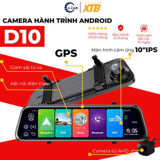 Camera hành trình ô tô D10 màn hình cảm ứng Full HD có vietmap S2, cảnh báo tốc độ, định vị GPS, lắp sim 4G