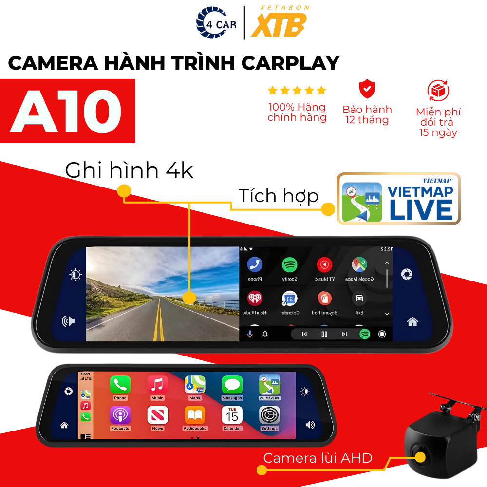 Camera hành trình gương ô tô A10
