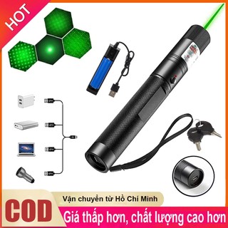  Đèn laze Tia Siêu Sáng Chiếu Xa đèn pin laser 303 chiếu xa hàng kilomet - Bao gồm đầy đủ pin và sạc 