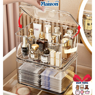 SẴN-Hộp Lưu Trữ Để bàn Trong Suốt Acrylic Có Nắp Đậy Chống Bụi Cho Phòng Ngủ, Kí Túc Xá, Văn Phòng, Giá Đựng Đồ Tiện Lợi