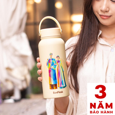 Bình giữ nhiệt EcoFlask 1000ml/550ml thiết kế Áo Dài Truyền Thống cao cấp chính hãng, inox 304, bảo hành 3 năm